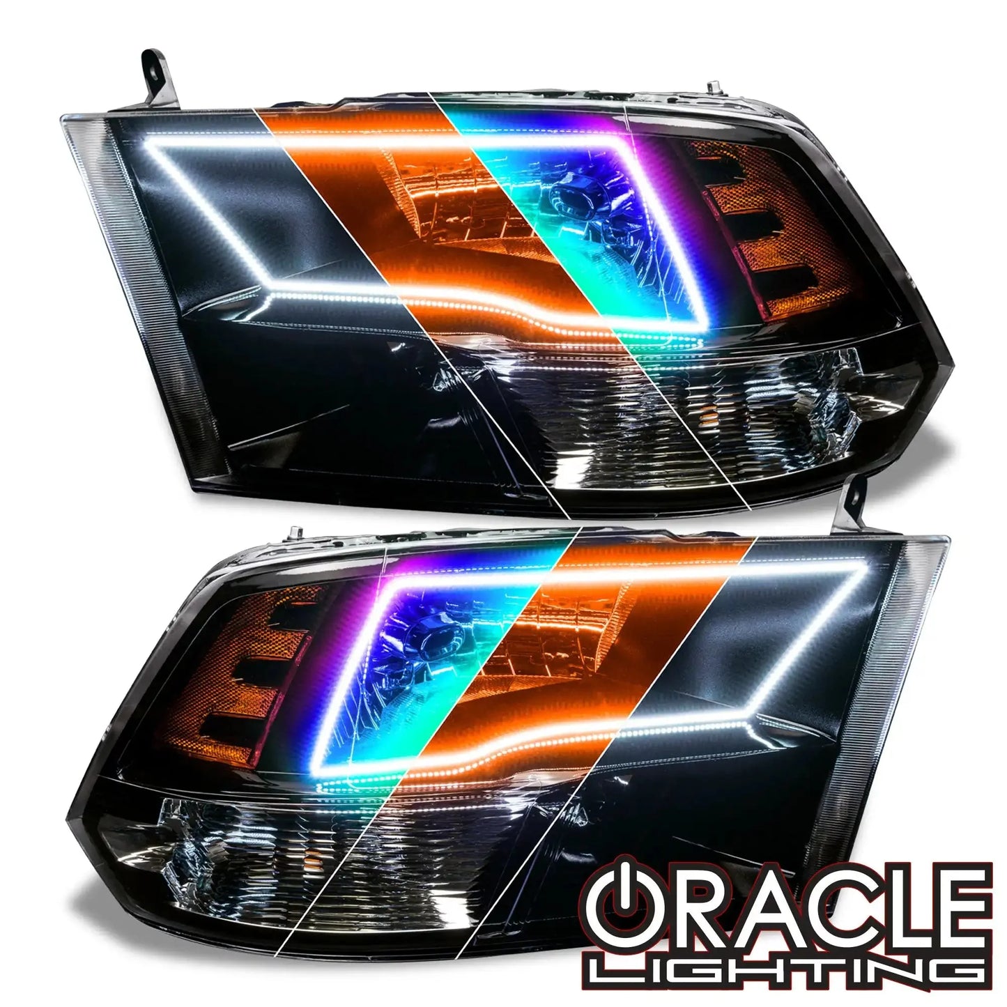 ORACLE Lighting 2009-2018 Ram RGB+A ColorSHIFT+ Switchback Quad Headlight Halo Kit by ORACLE Lighting