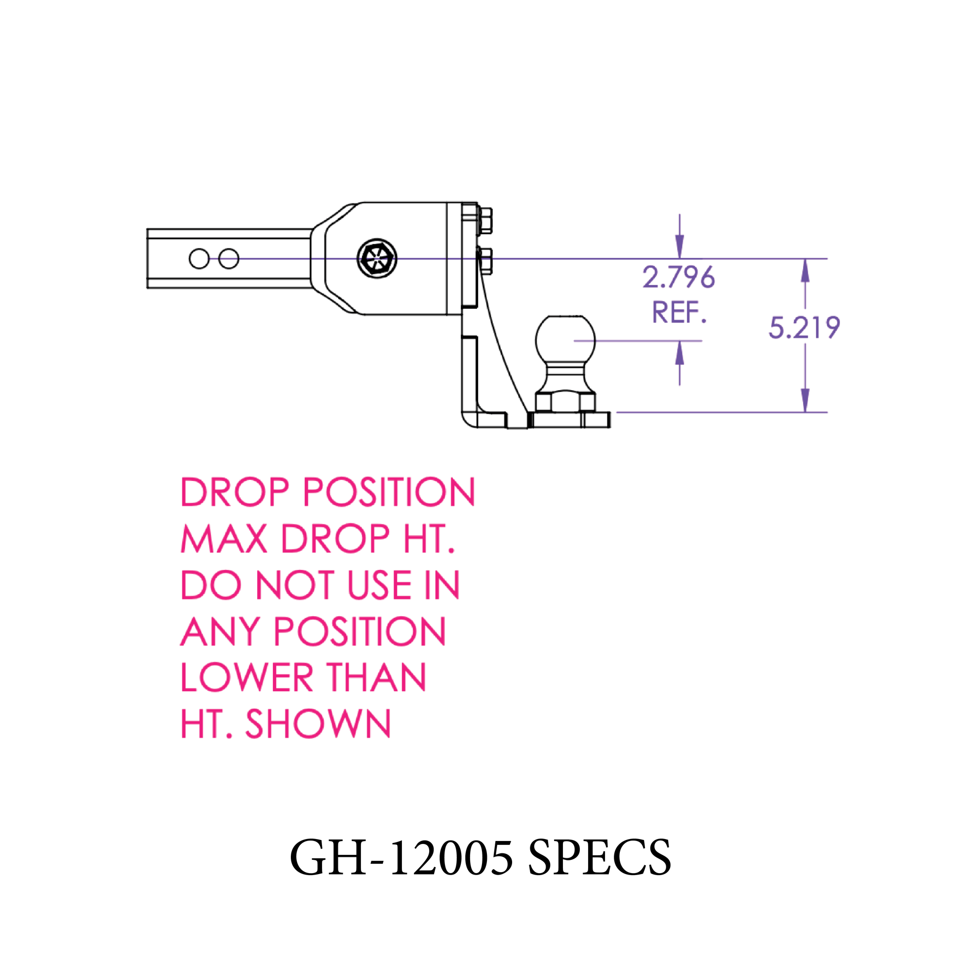GLYDER TORSION-FLEX 2" Shank 6" drop .4K-.7K TW 7K Hitch & Ball 1" Dia Hole by GEN-Y Hitch
