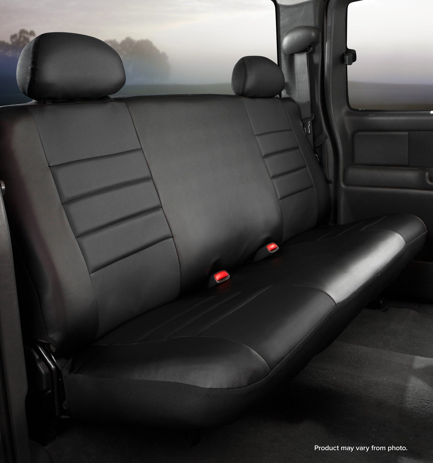 SL60 Series - Leatherlite Simulated Leather Custom Fit Rear Seat Cover- Black by FIA