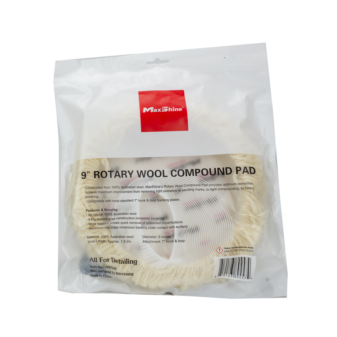 Rotary Wool Buffing Pads - 9in by MaxshineUSA