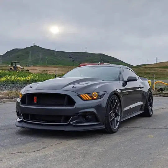 2015-2017 Ford Mustang Pre-Assembled Headlights -Dynamic ColorSHIFT RGB+A -Black Edition by ORACLE Lighting