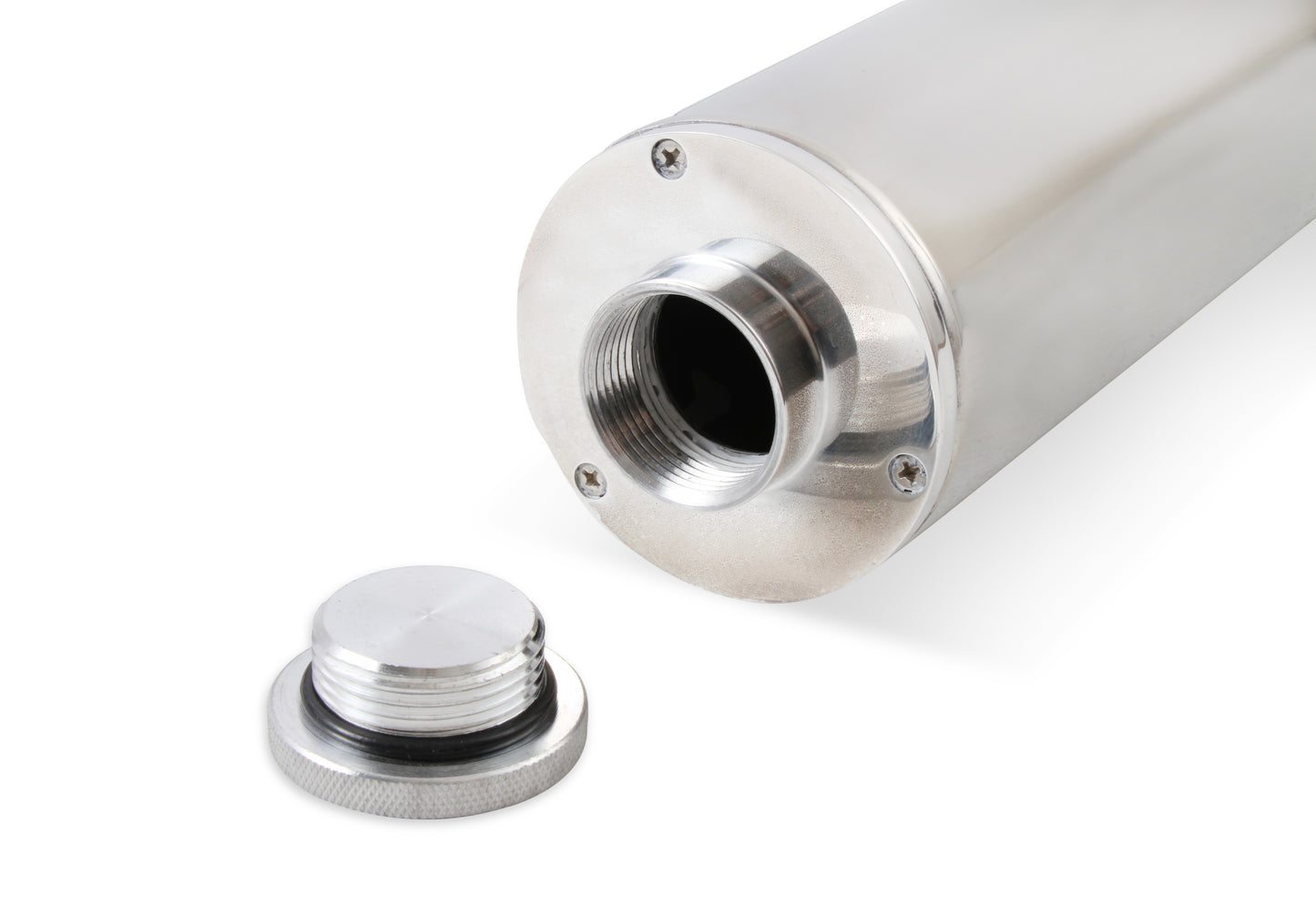 Mr. Gasket Overflow Tank - 3 Inch Diameter 10" Height Polished Stainless Steel by Mr Gasket