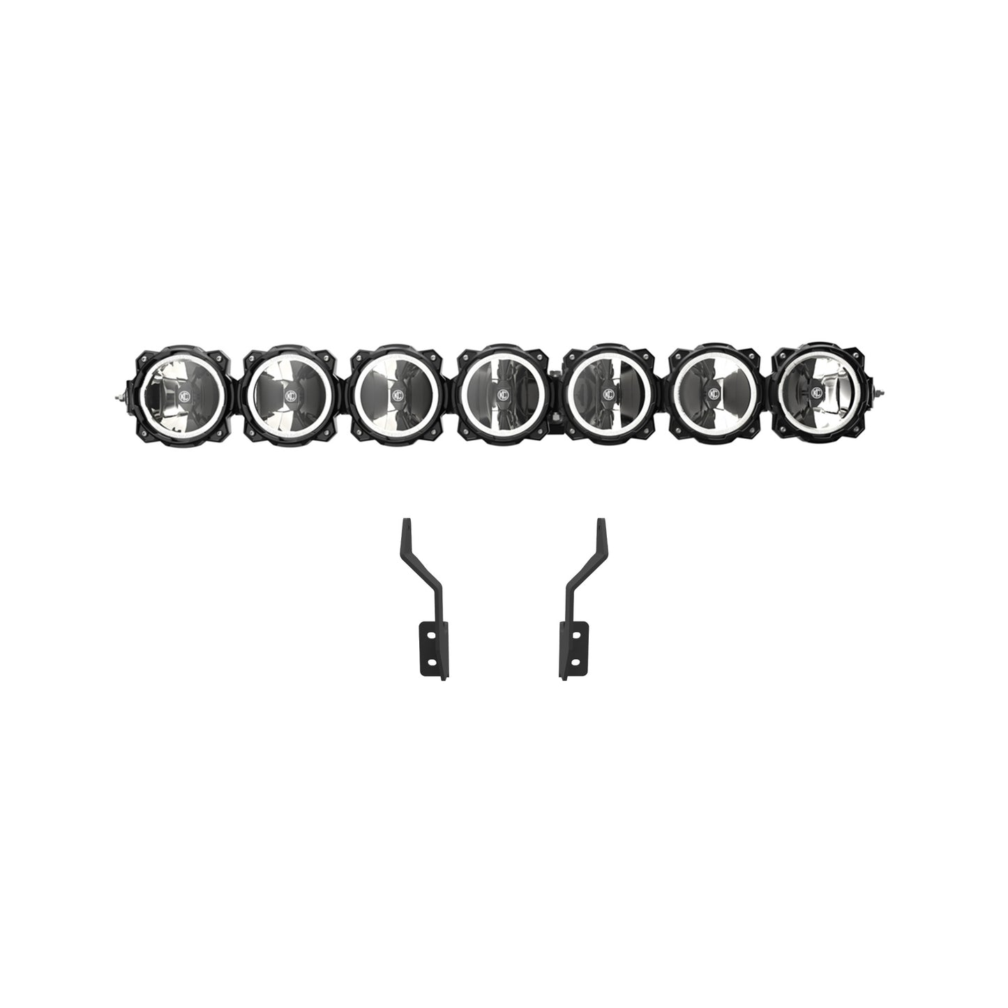 Gravity LED Pro6 - 7-Light Bar Kit - Front Bumper - GEN4-5 17-24 Ford Super Duty by KC HiLiTES