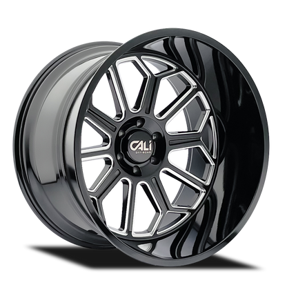 CALI OFF-ROAD AUBURN 9117 GLOSS BLACK MILLED 24X14 6-139.7 -76MM 106MM by Cali Offroad