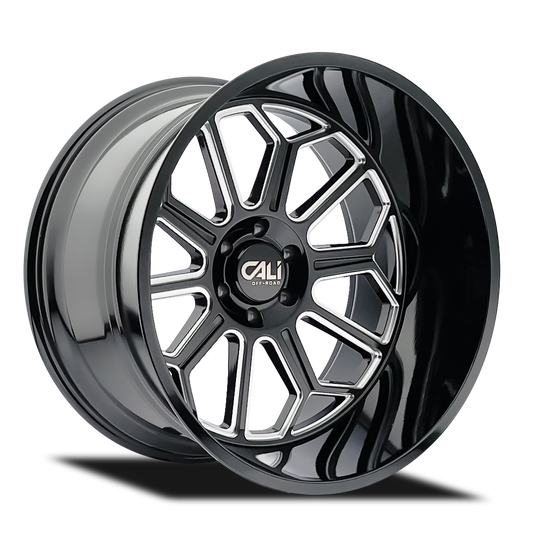 CALI OFF-ROAD AUBURN 9117 GLOSS BLACK MILLED 24X14 6-139.7 -76MM 106MM by Cali Offroad