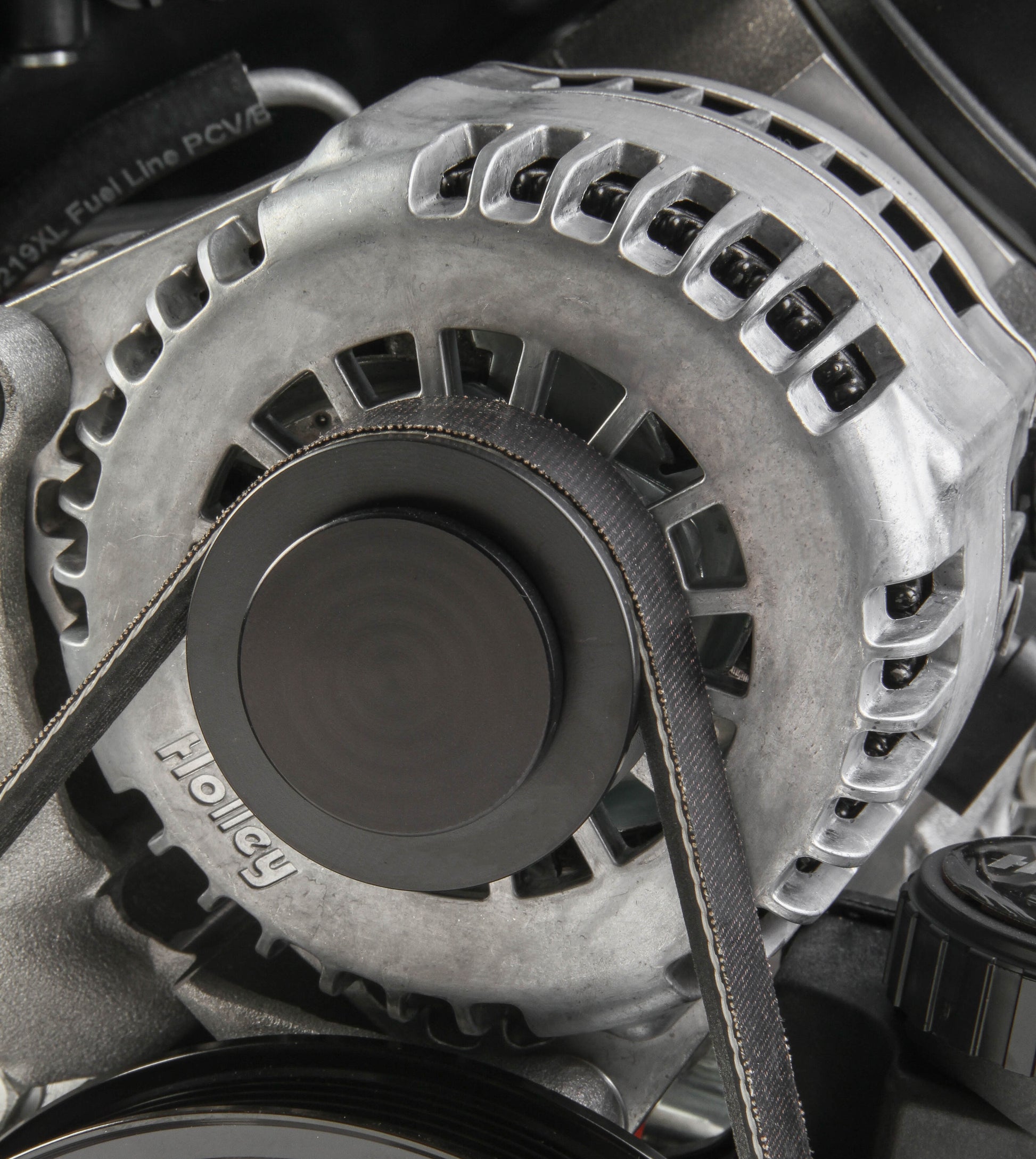 Alternator Pulley Cover Black by Holley