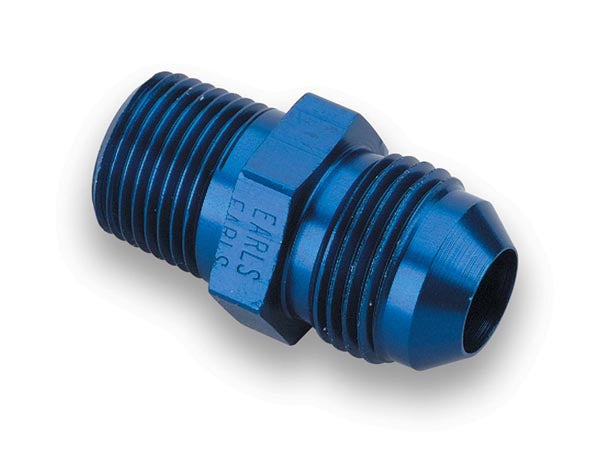 Straight AN -6 Male to 1/4" NPT Male Adapter - Blue. by Earl's Performance
