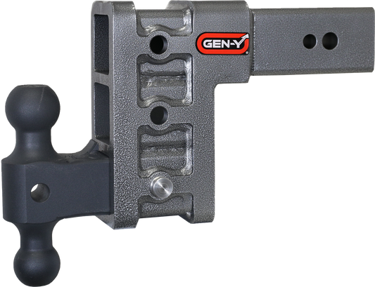 MEGA-DUTY 3" Shank 6" Drop 3.5K TW 32K Hitch & GH-0161 Dual-Ball by GEN-Y Hitch