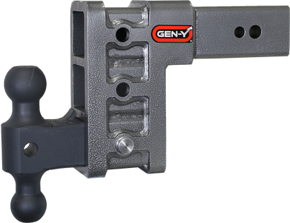 MEGA-DUTY 3" Shank 6" Drop 3.5K TW 32K Hitch & GH-0161 Dual-Ball by GEN-Y Hitch