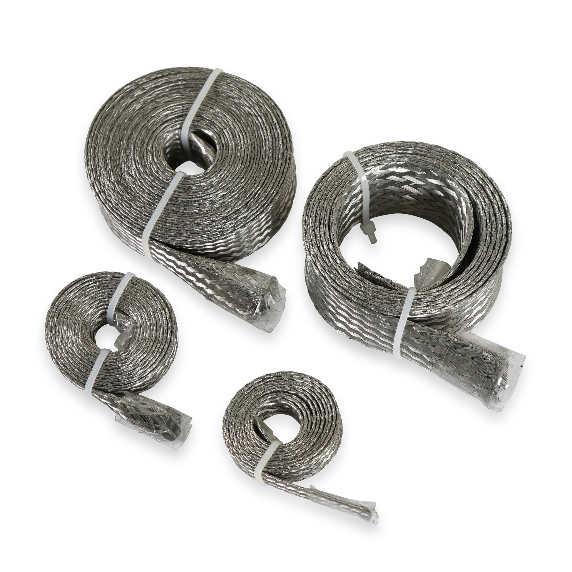 Mr. Gasket Flex-Braid Hose Sleeve Kit - Silver by Mr Gasket