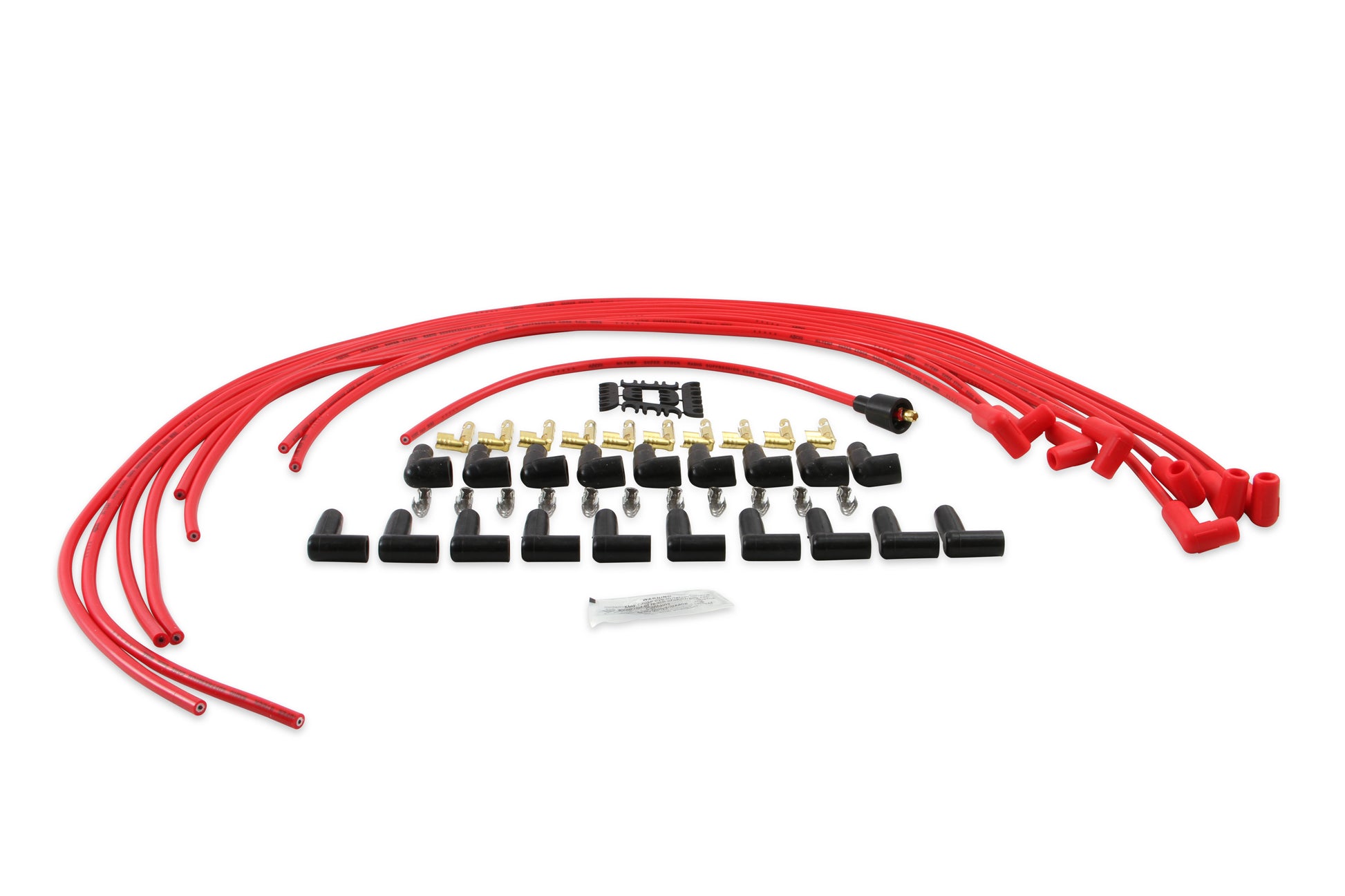 Spark Plug Wire Set- 8mm- Super Stock Universal-Graphite Core- 90 Deg Boots- Red by ACCEL