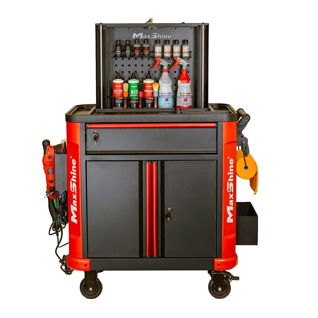 Auto Detailing Cart with Power Strip by MaxshineUSA
