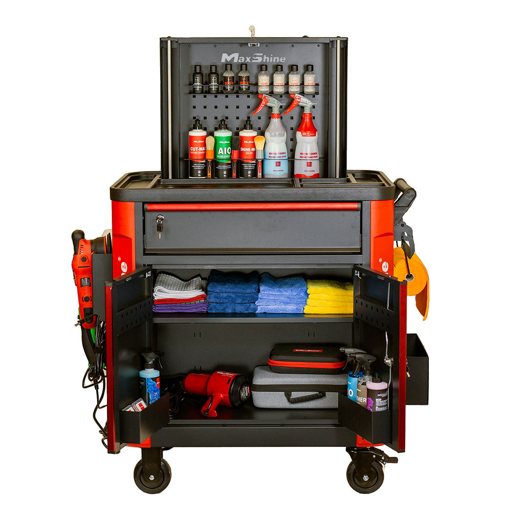 Auto Detailing Cart with Power Strip by MaxshineUSA
