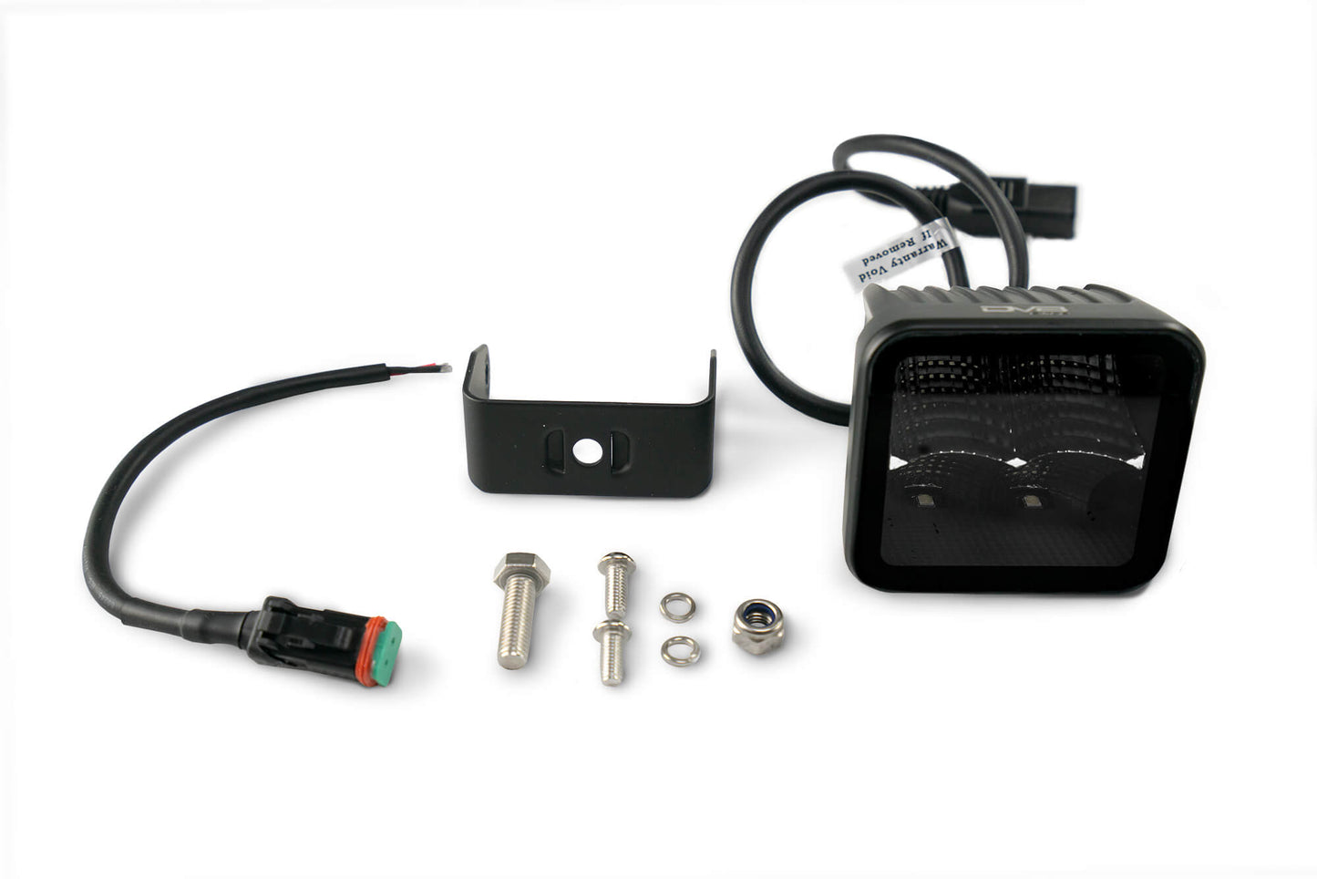 BE3EW40W UNIVERSAL 3 INCH CUBE LED LIGHT WITH FLOOD PATTERN AND POST MOUNT by DV8 Offroad