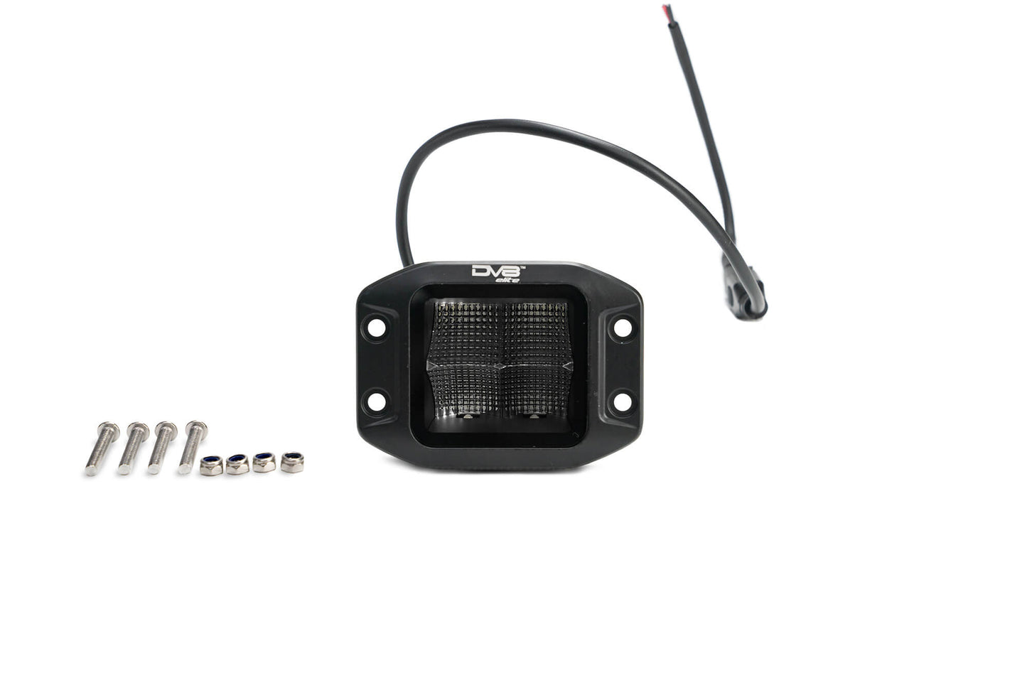 UNIVERSAL 3 in. CUBE LED LIGHT WITH FLOOD PATTERN AND FLUSH MOUNT PLATE BUILT IN by DV8 Offroad