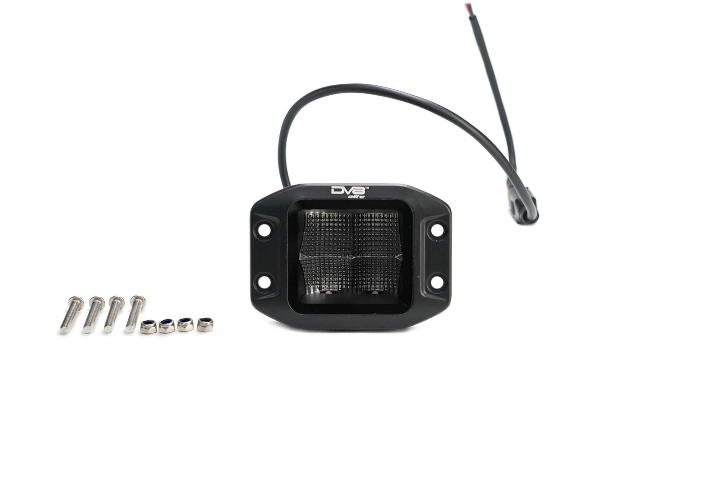 UNIVERSAL 3 in. CUBE LED LIGHT WITH FLOOD PATTERN AND FLUSH MOUNT PLATE BUILT IN by DV8 Offroad