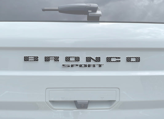 Rear Liftgate Letter Overlays Fits 2021-2026 Ford Bronco Sport by Tufskinz.com