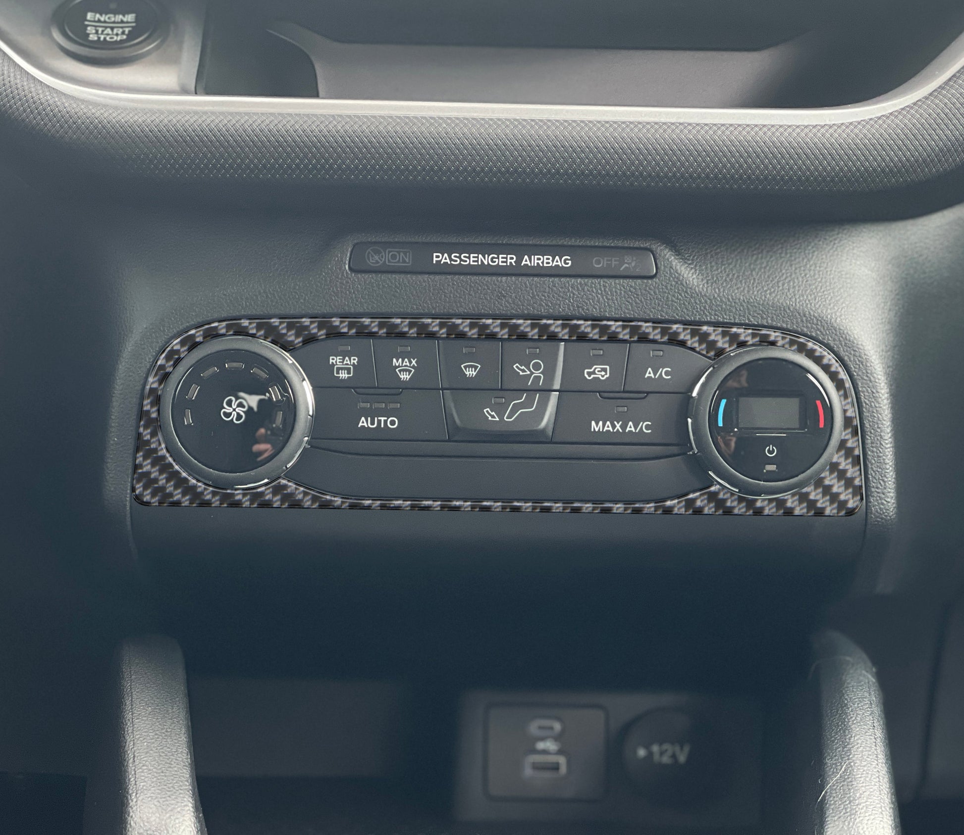 Climate Control Accent Overlay Fits 2021-2024 Ford Bronco Sport by Tufskinz.com