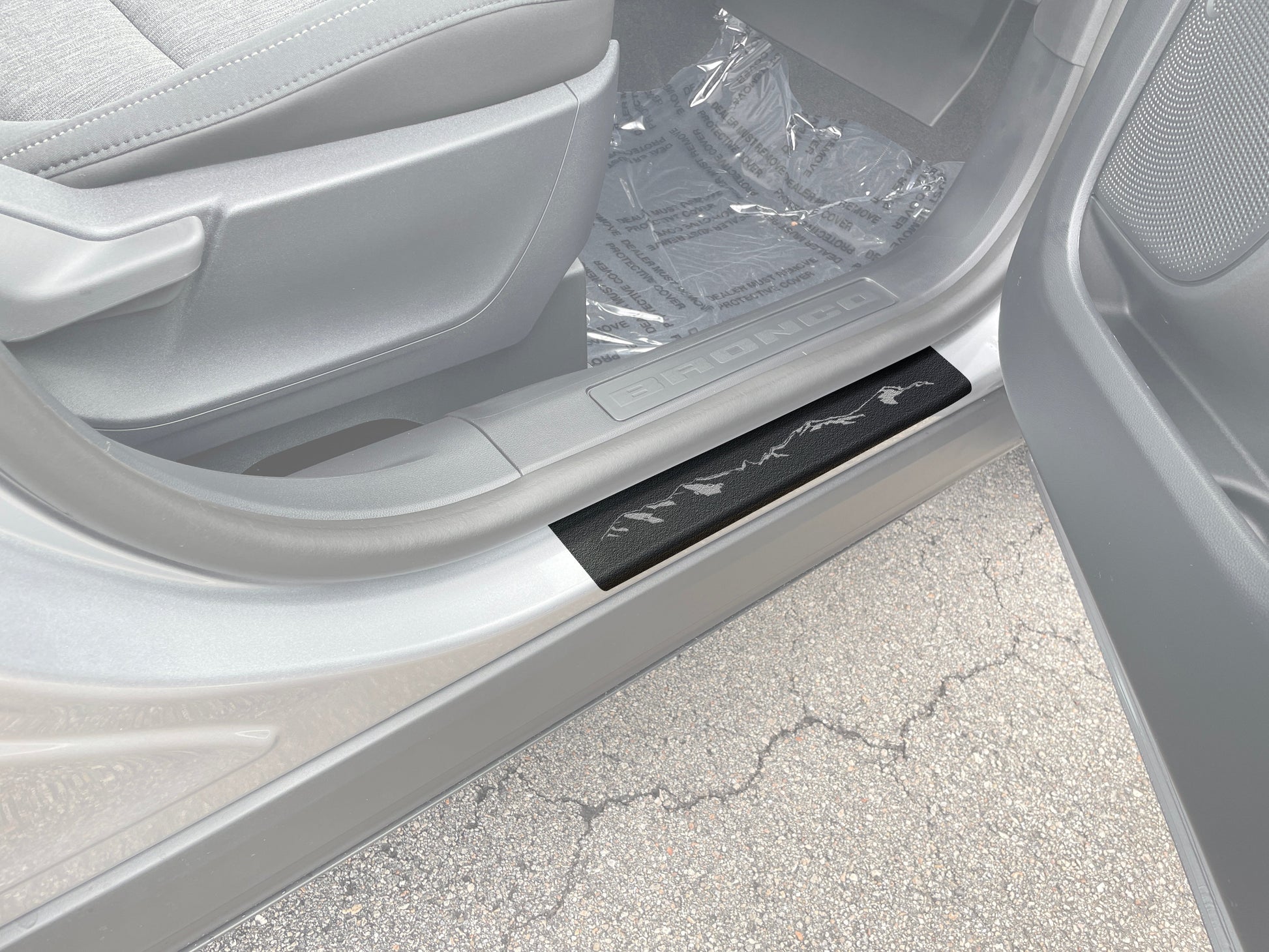 Door Sill Protection Overlays (4 Door) Fits 2021-2026 Ford Bronco Sport by Tufskinz.com
