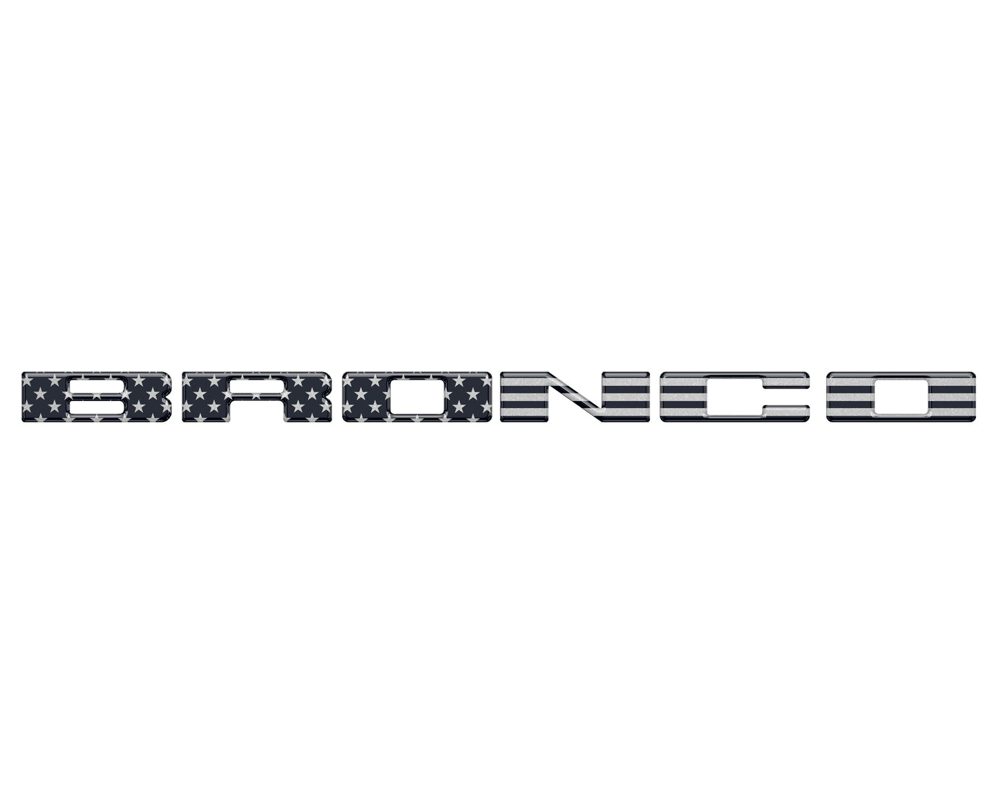 Front Grille Letter Overlays Fits 2021-2026 Ford Bronco by Tufskinz.com