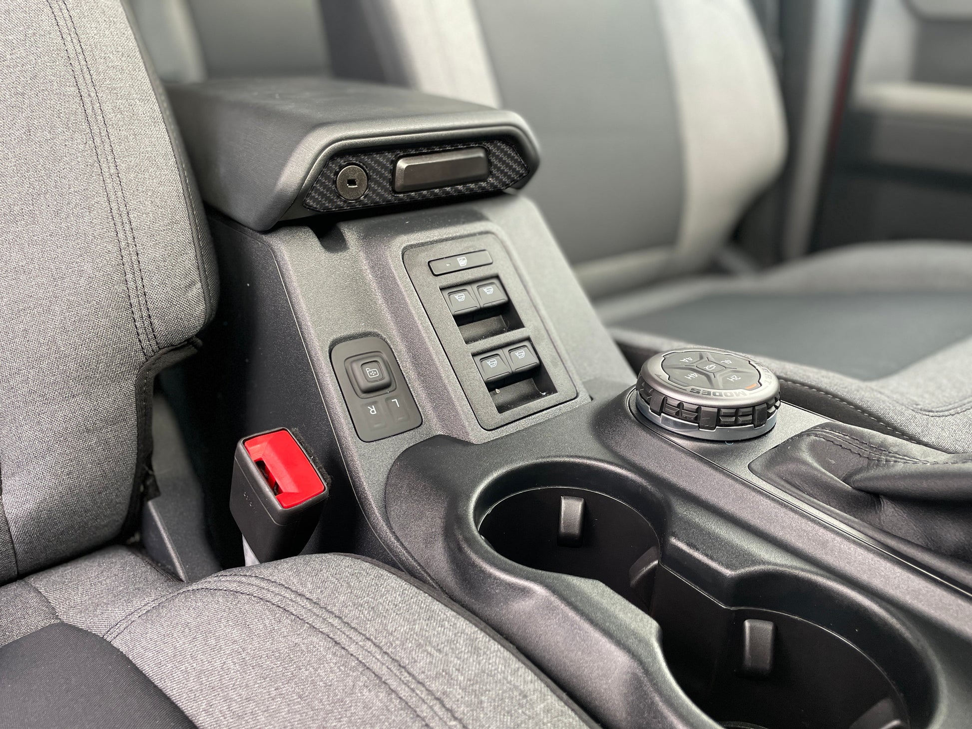 Center Console Latch Accent Overlay Fits 2021-2026 Ford Bronco by Tufskinz.com