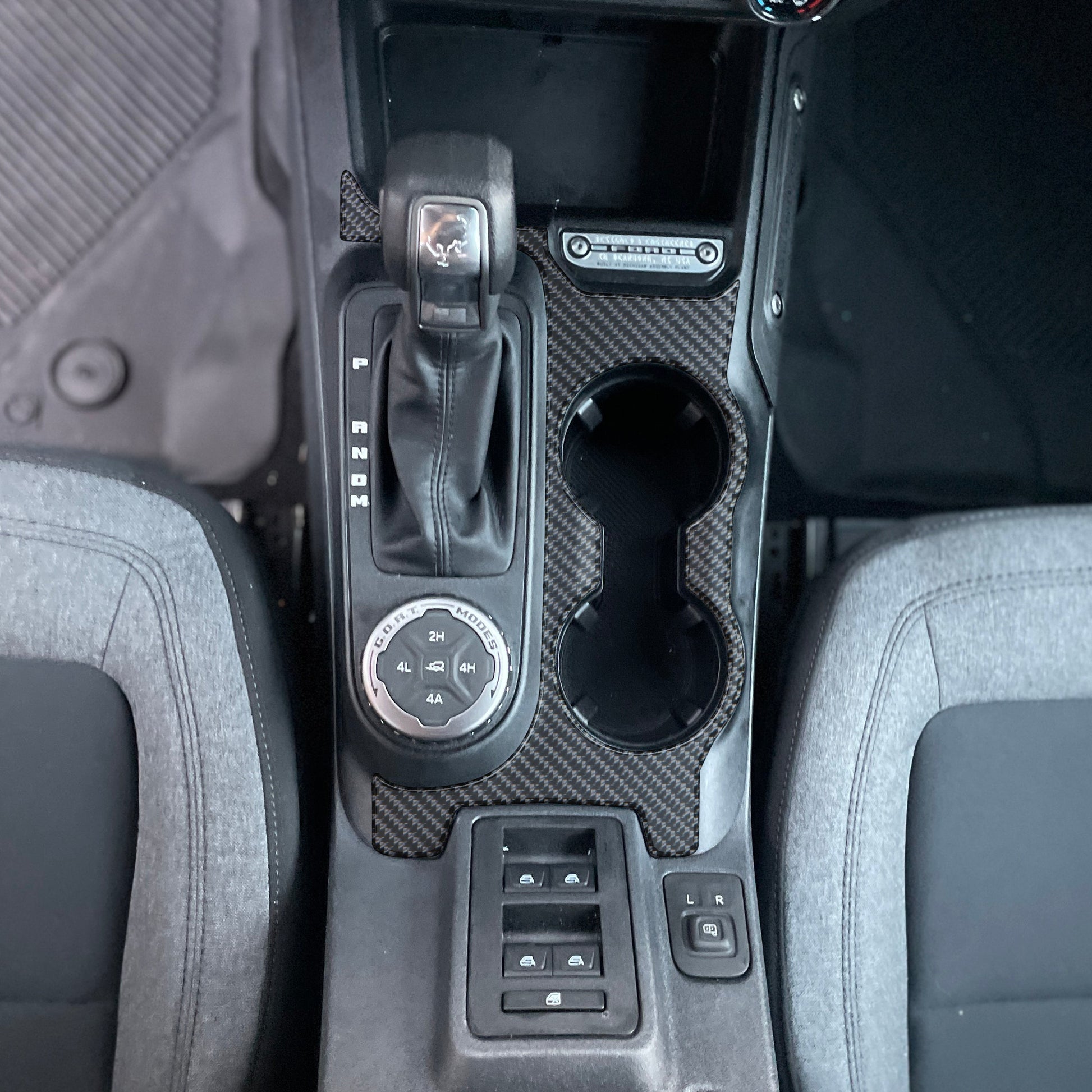 Center Console Accent Overlay Fits 2021-2024 Ford Bronco by Tufskinz.com