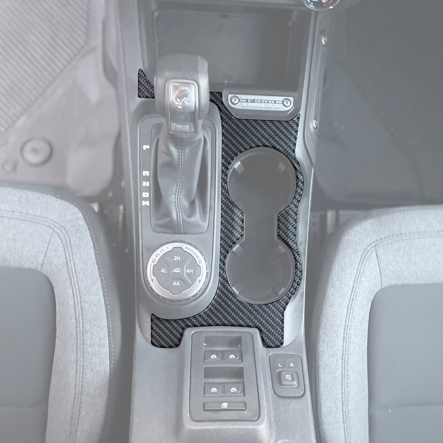 Center Console Accent Overlay Fits 2021-2024 Ford Bronco by Tufskinz.com