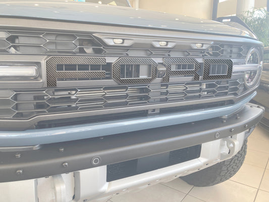 Raptor Front Grille Letter Overlays Fits 2022-2026 Ford Bronco by Tufskinz.com