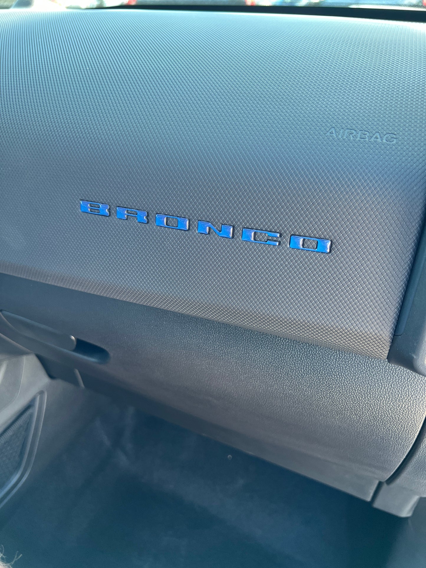 Passenger Dash Letter Inserts Fits 2025-2026 Ford Bronco Sport by Tufskinz.com