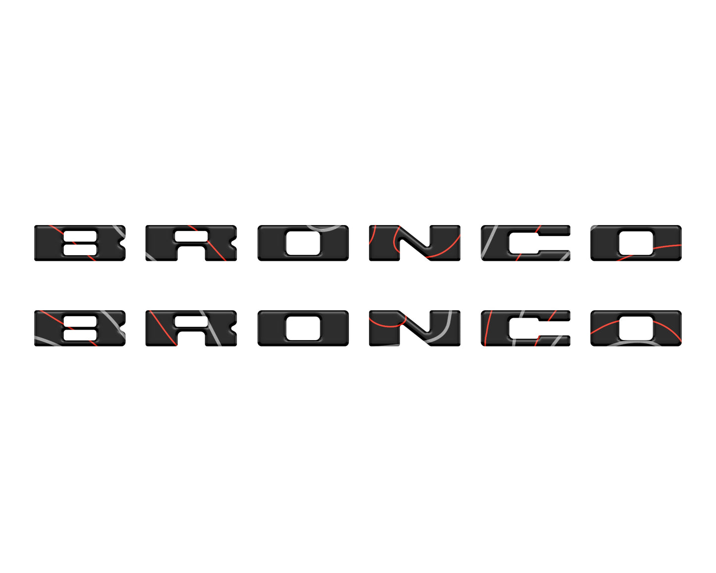 Bronco Running Board Letter Inserts/Overlays Fits 2021-2026 Ford Bronco by Tufskinz.com