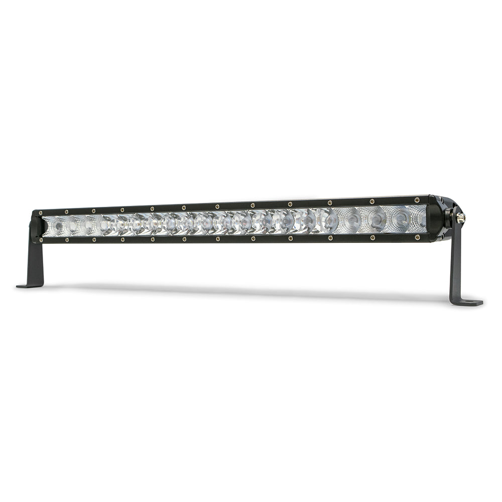 20 in. Single Row LED Light Bar; Chrome Face by DV8 Offroad