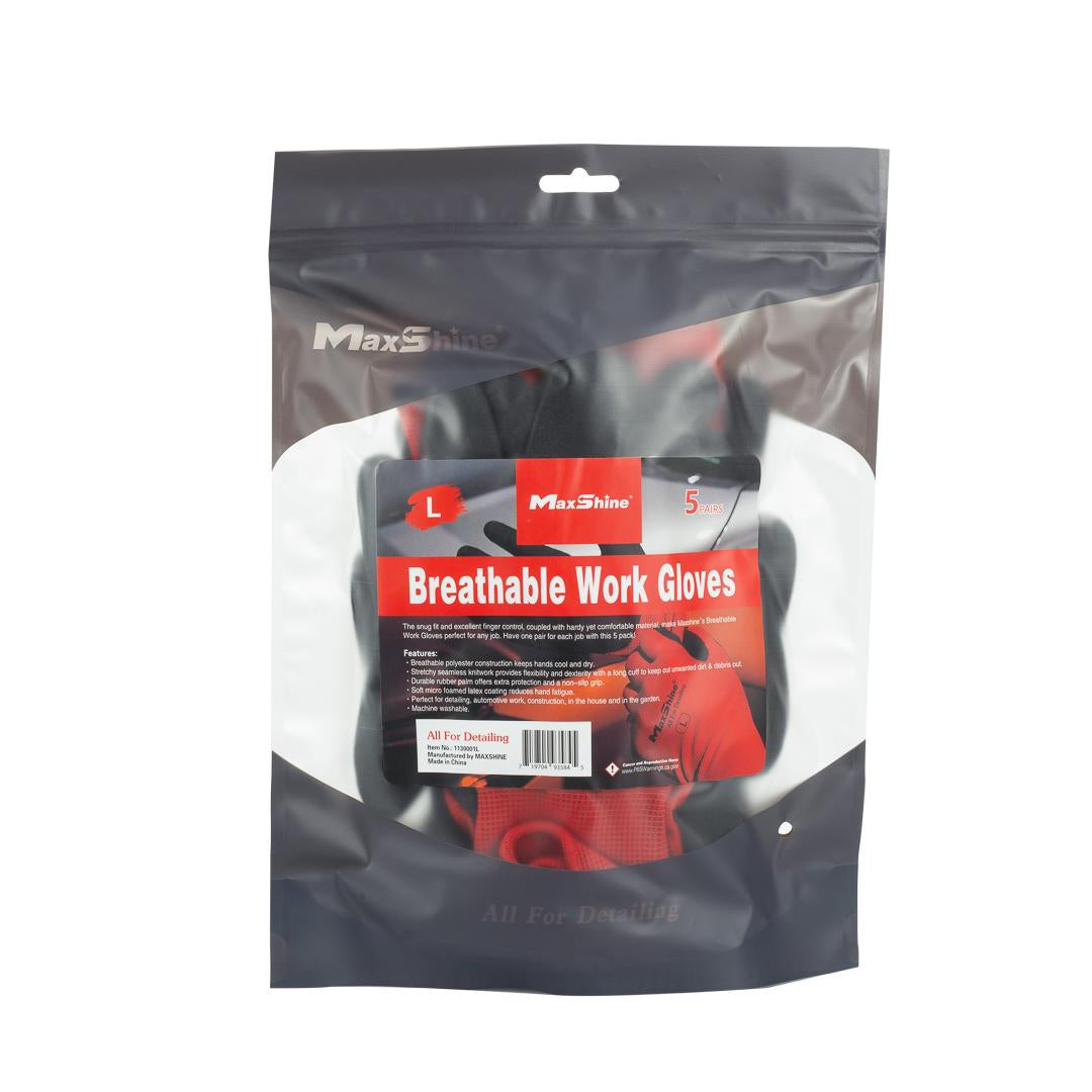 Breathable Work Gloves - 5 Pack by MaxshineUSA