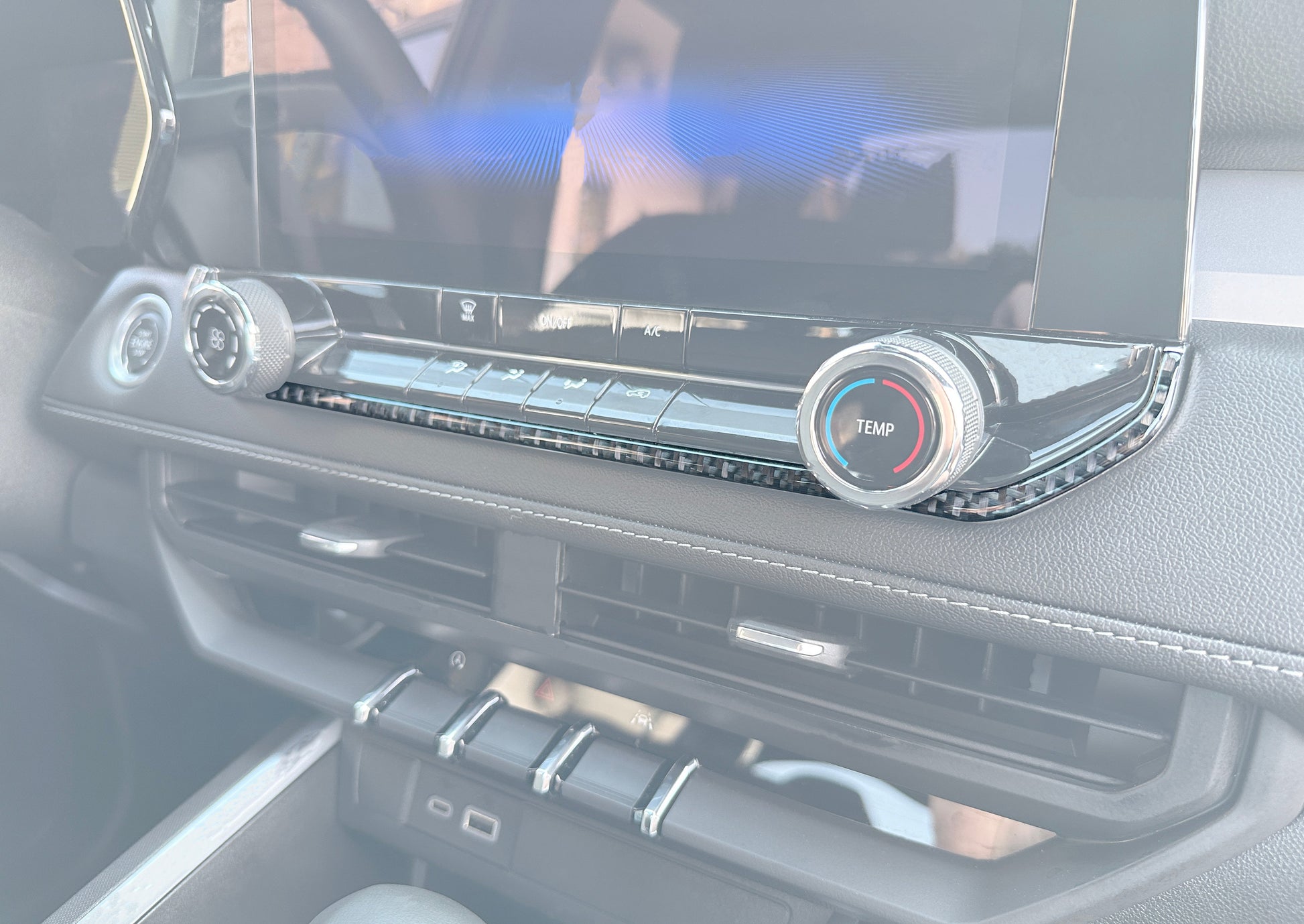 Climate Controle Line Accent Trim Fits 2023-2026 Chevrolet Colorado & GMC Canyon by Tufskinz.com