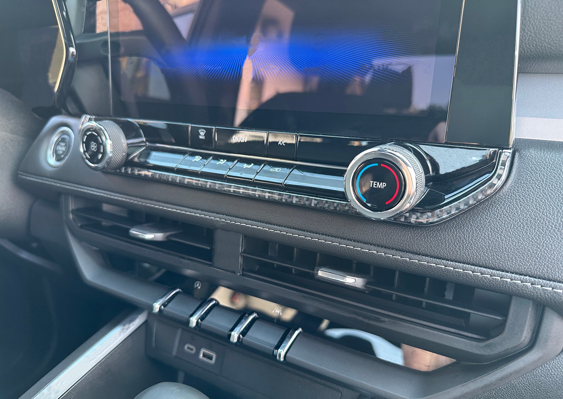 Climate Controle Line Accent Trim Fits 2023-2026 Chevrolet Colorado & GMC Canyon by Tufskinz.com