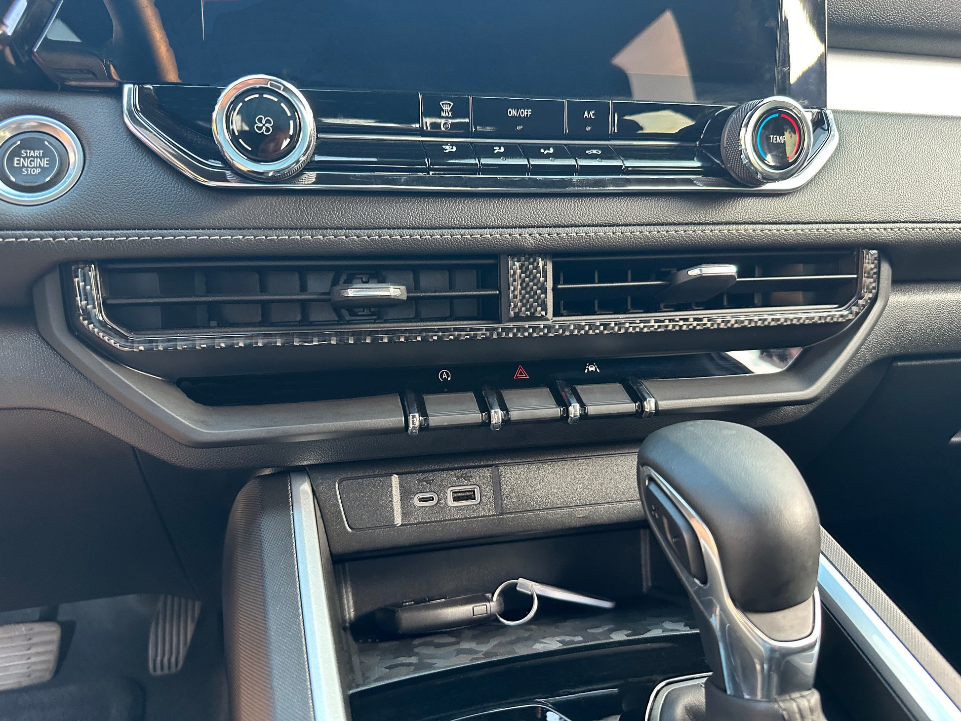 Center A.C. Vent Accent Trim Fits 2023-2026 Chevrolet Colorado & GMC Canyon by Tufskinz.com