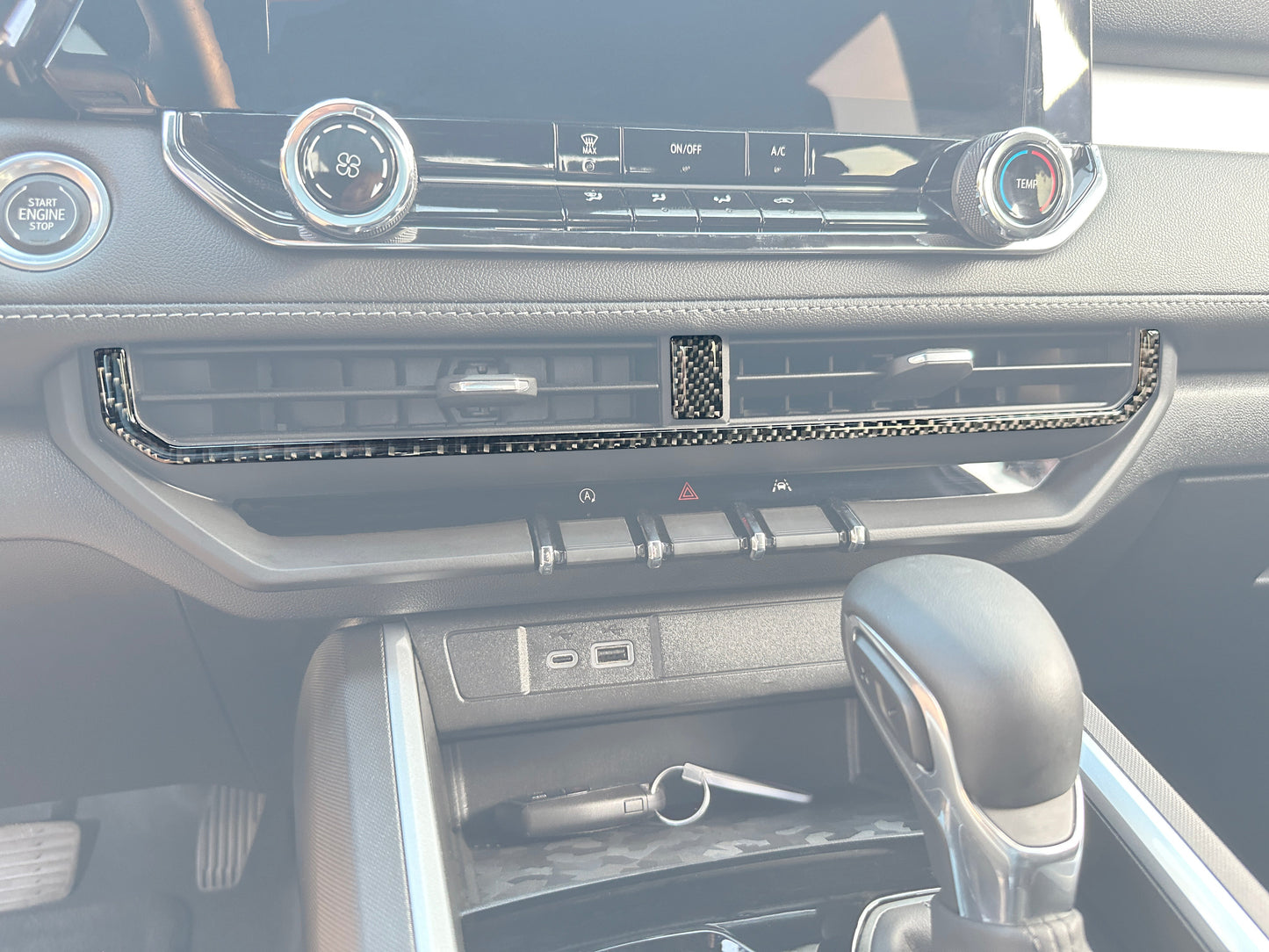 Center A.C. Vent Accent Trim Fits 2023-2026 Chevrolet Colorado & GMC Canyon by Tufskinz.com
