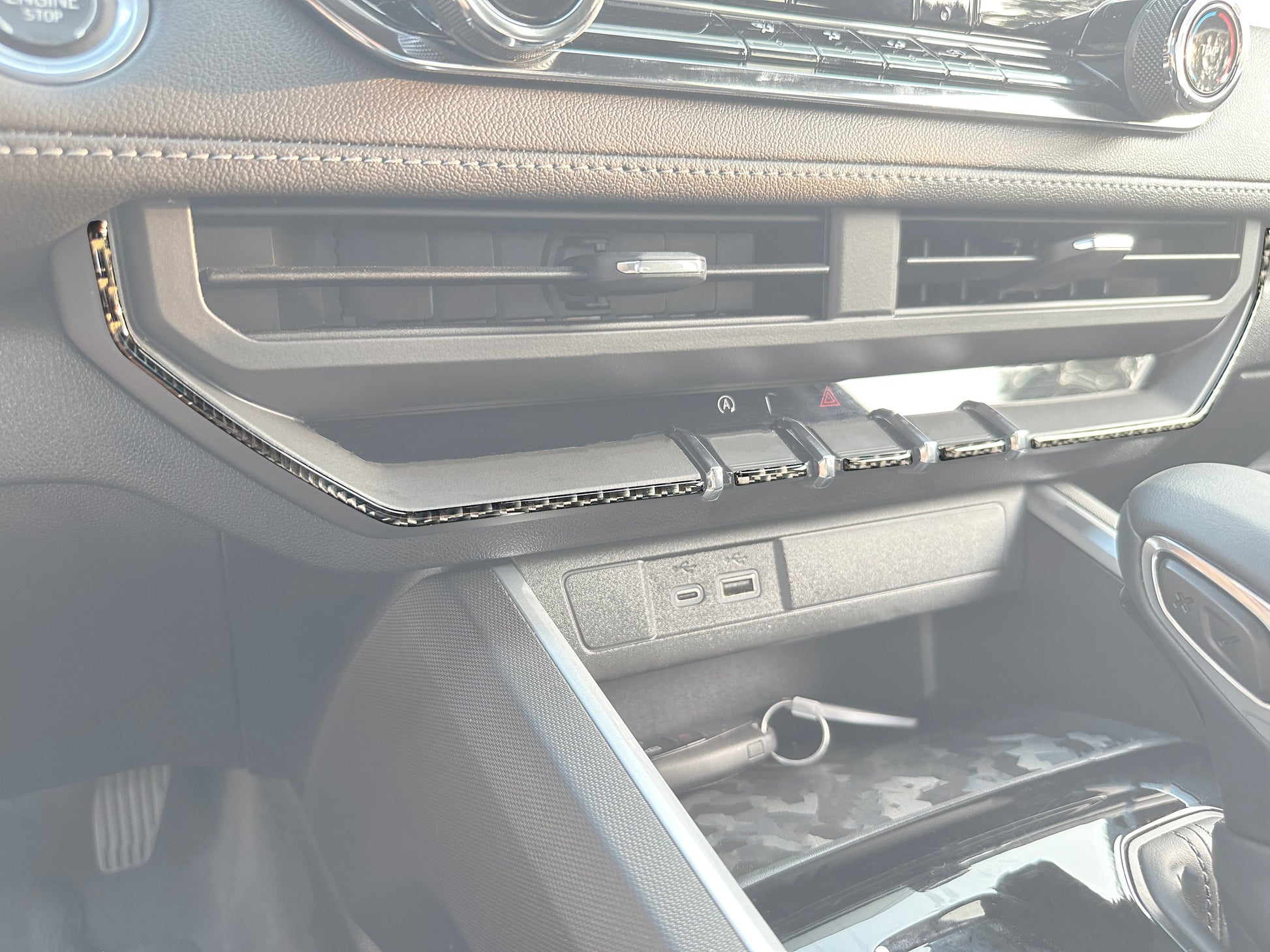 Center Dash Switches Line Accent Trim Fits 2023-2026 Chevrolet Colorado & GMC Canyon by Tufskinz.com