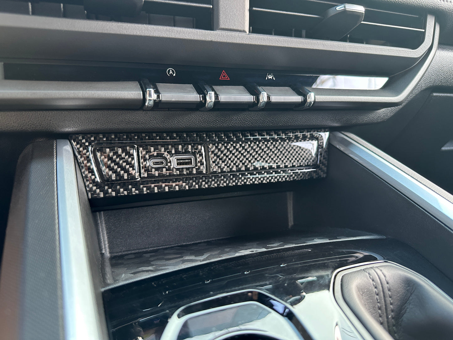 Center Dash U.S.B Port Accent Trim Fits 2023-2026 Chevrolet Colorado & GMC Canyon by Tufskinz.com