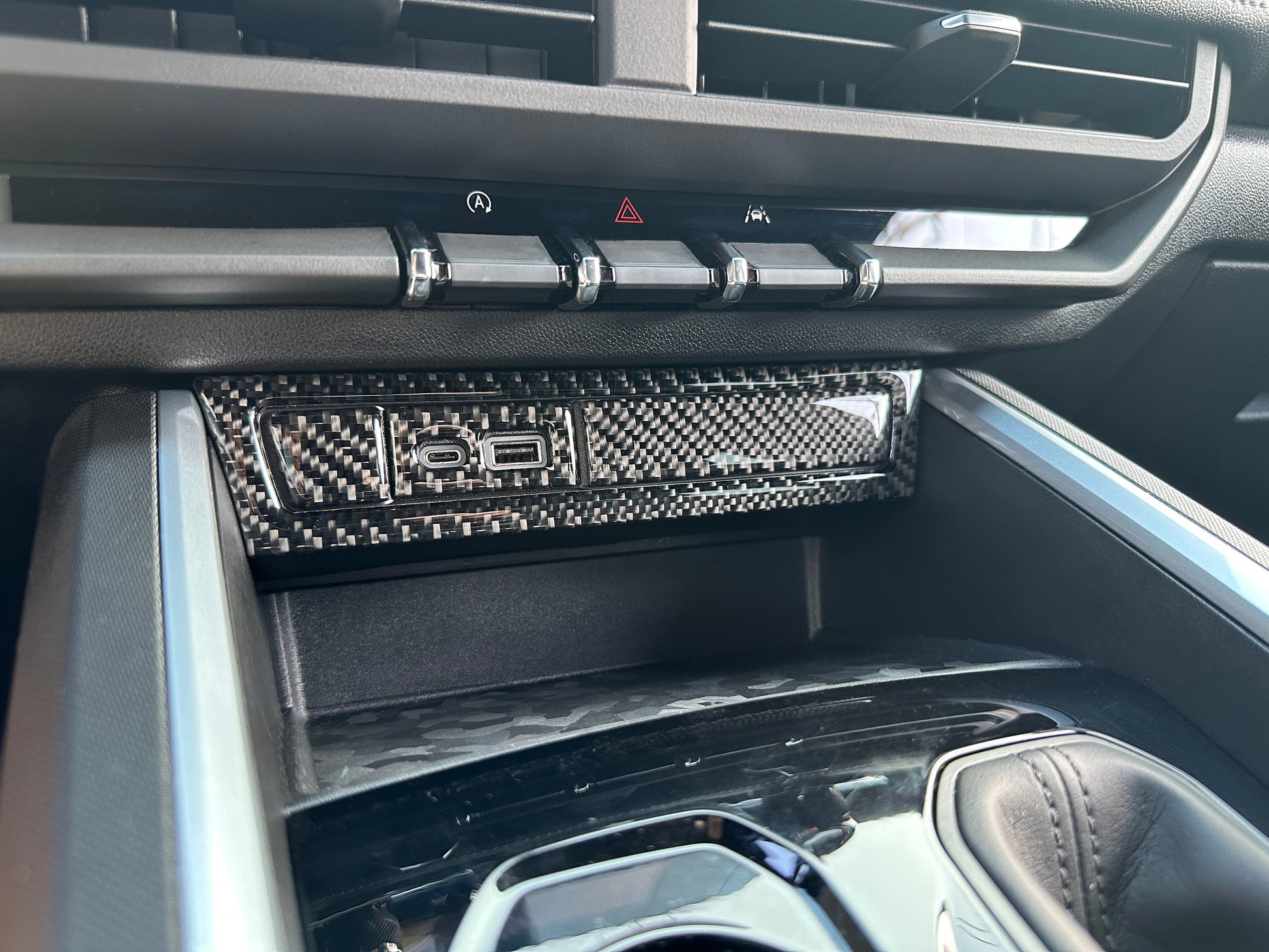 Center Dash U.S.B Port Accent Trim Fits 2023-2026 Chevrolet Colorado & GMC Canyon by Tufskinz.com
