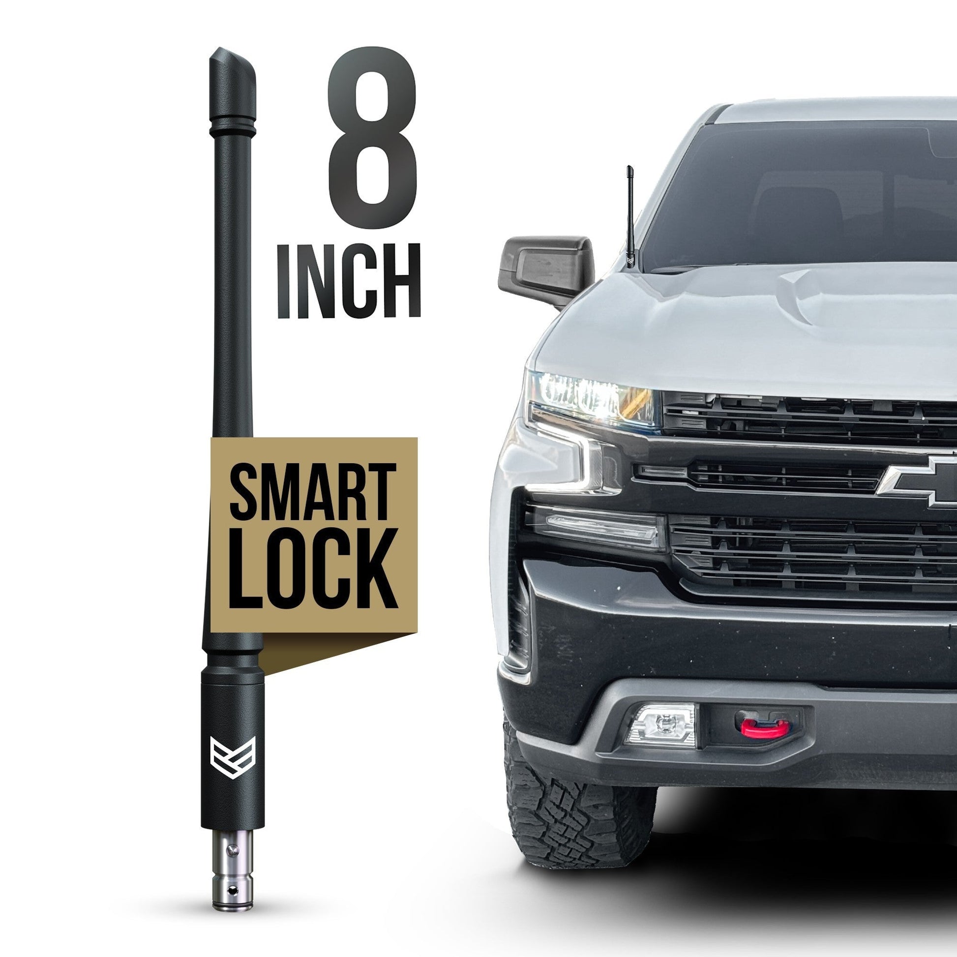 CHEVY & GMC RONIN SMARTLOCK™ SHORT FLEXIBLE ANTENNA 8 INCH (NEW!) by Ronin Factory