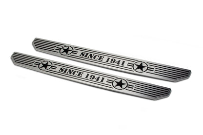 Jeep JL/Gladiator Front Sill Plates with in.Since 1942 in. Logo by DV8 Offroad