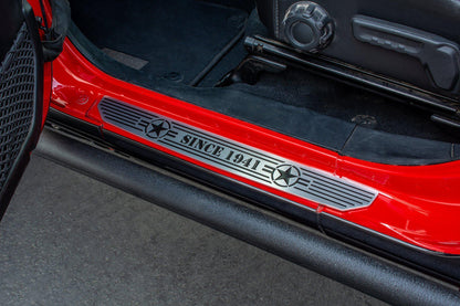 Jeep JL/Gladiator Front Sill Plates with in.Since 1942 in. Logo by DV8 Offroad