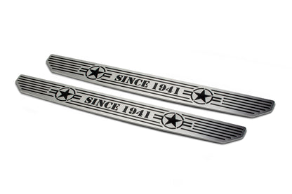 Jeep JL/Gladiator Front Sill Plates with in.Since 1942 in. Logo by DV8 Offroad