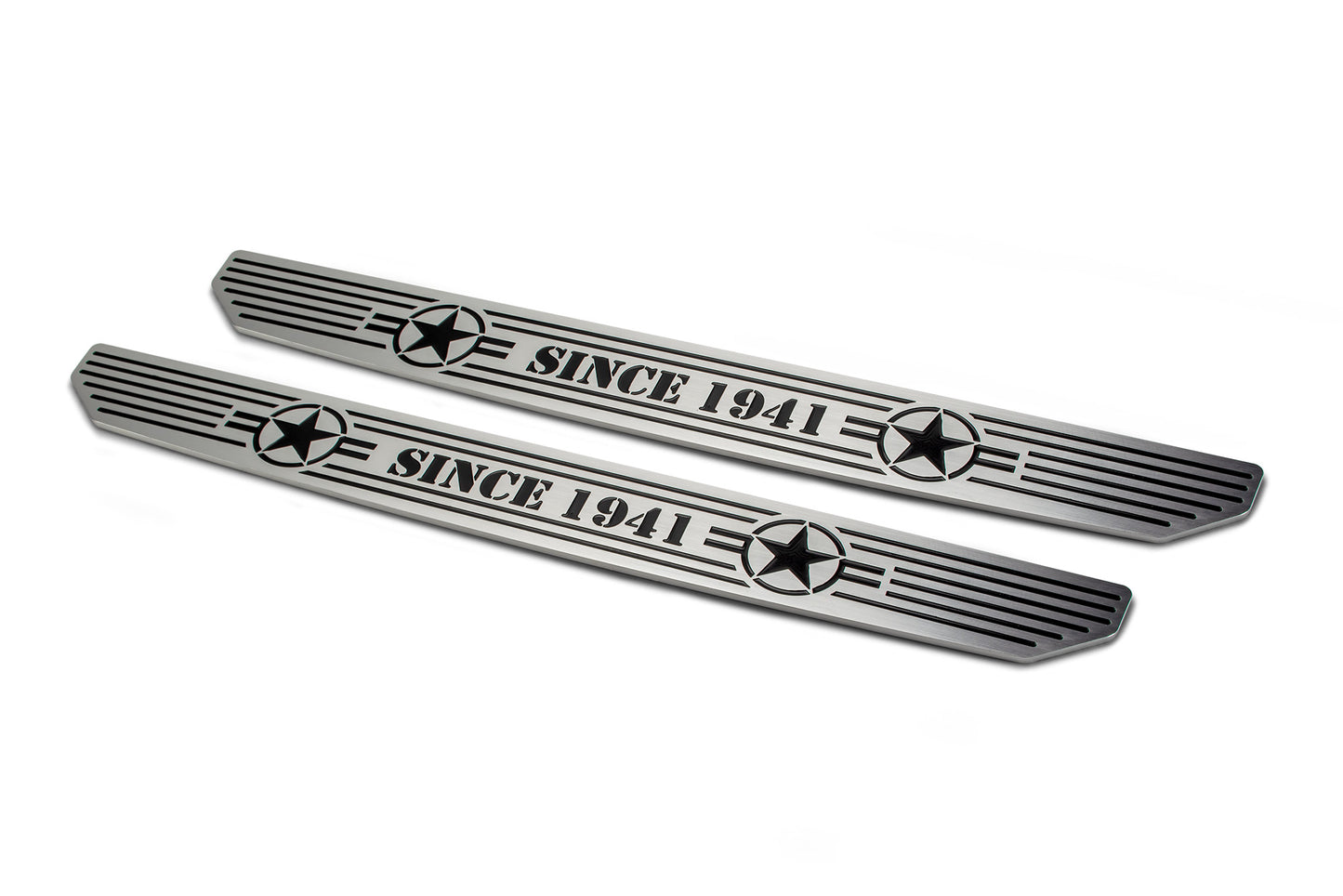 Jeep JL/Gladiator Front Sill Plates with in.Since 1942 in. Logo by DV8 Offroad