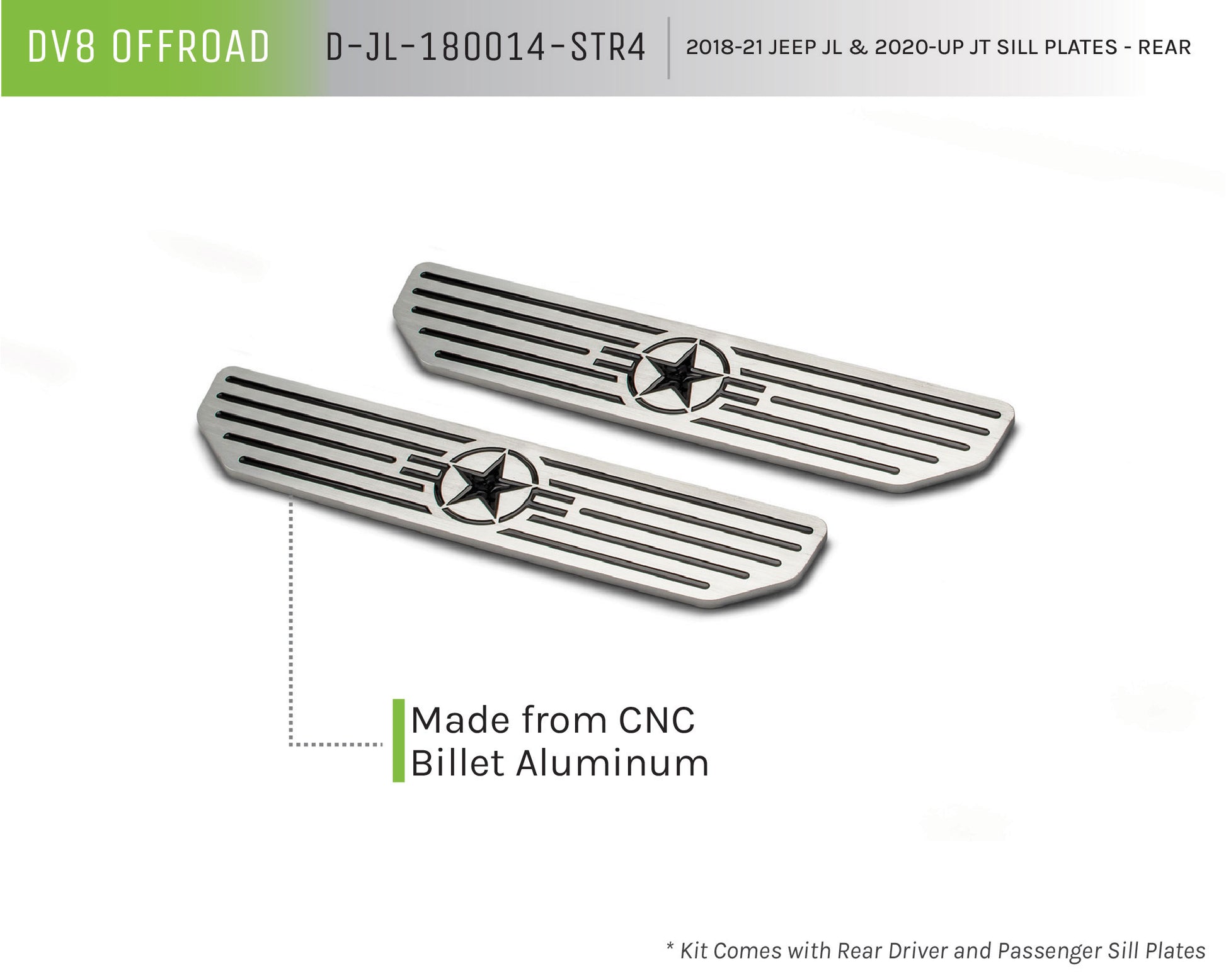 2018+ Jeep JL Rear Sill Plates with in.Since 1942 in. Logo by DV8 Offroad