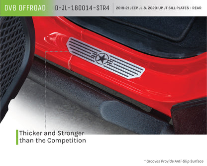 2018+ Jeep JL Rear Sill Plates with in.Since 1942 in. Logo by DV8 Offroad
