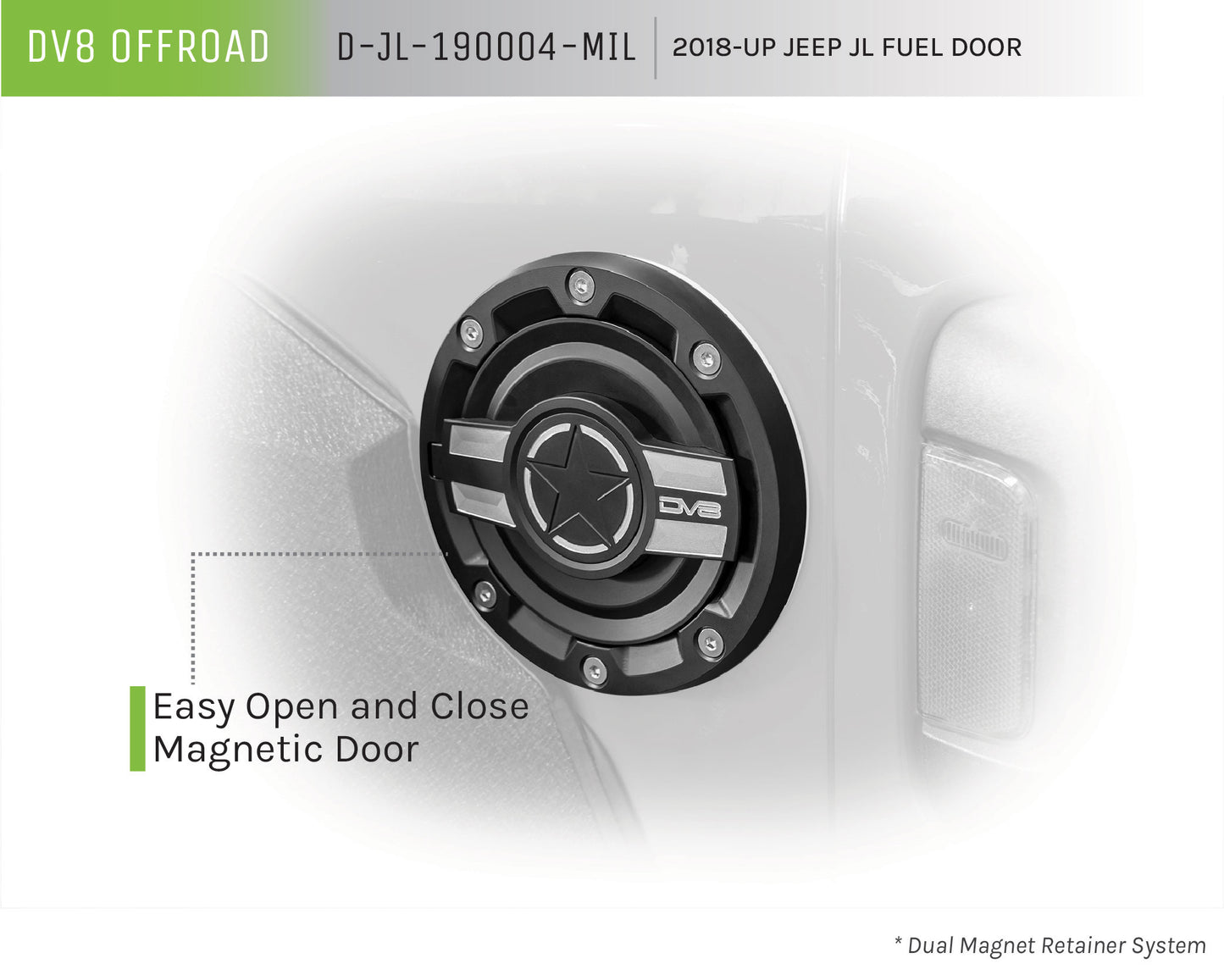 2018+ Jeep JL Fuel Door by DV8 Offroad
