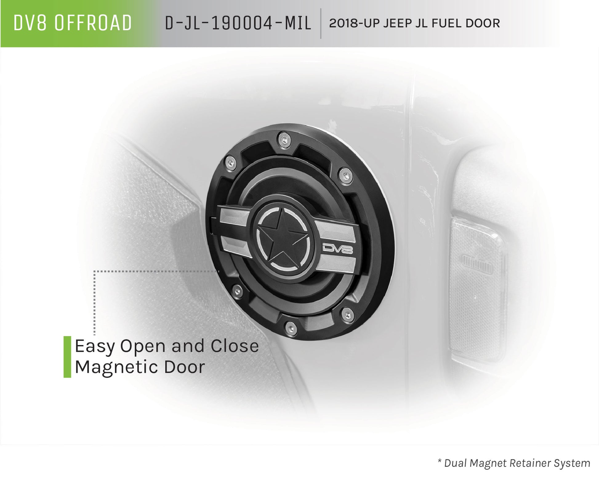 2018+ Jeep JL Fuel Door by DV8 Offroad