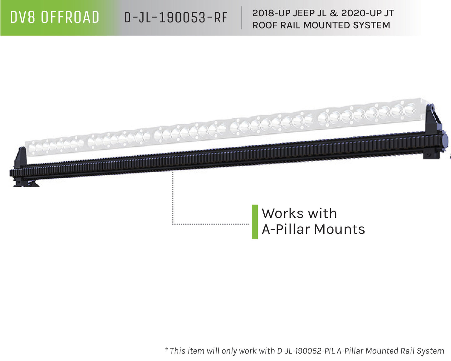 18-21 Jeep Wrangler JL Roof Rail Mounted System by DV8 Offroad