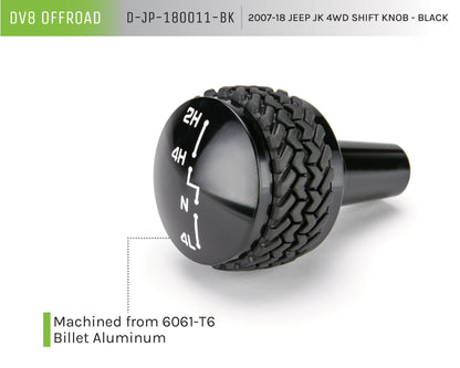 07-18 Jeep JK 4WD Shift Knob; Black by DV8 Offroad